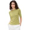 imageVince Womens Striped Elbow Sleeve Crew TeeHerbaria Combo