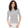 imageVince Womens Striped Elbow Sleeve Crew TeeOff White Combo