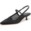imageVince Womens Venice Pointed Toe Mesh Kitten Heel PumpBlack Mesh FabricLeather