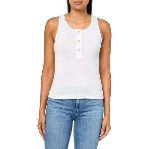imageVince Womens Mixed Media Henley TopOptic White