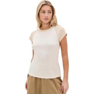 imageVince Womens Raglan Color Block TeeOat Shell Combo