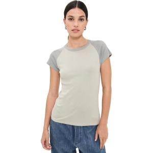 imageVince Womens Raglan Color Block TeeSea Fog Combo