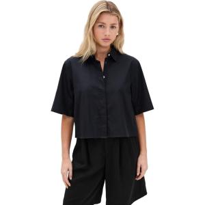 imageVince Womens Short Sleeve Cropped ShirtCoastal