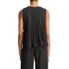 imageVince Womens Pleated ALine Crew Neck TopBlack