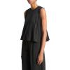 imageVince Womens Pleated ALine Crew Neck TopBlack