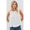 imageVince Womens Pleated ALine Crew Neck TopOffwhite