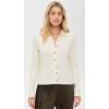 imageVince Womens Rib Collared Button UpVanille