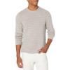 imageVince Mens Plush Stripe Long Sleeve CrewH BeigeH Grey