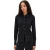 imageVince Womens Rib Collared Button UpBlack