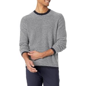 imageVince Mens Plush Stripe Long Sleeve CrewCoastalH White