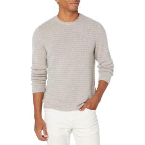 imageVince Mens Plush Stripe Long Sleeve CrewH BeigeH Grey