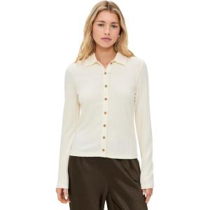 imageVince Womens Rib Collared Button UpVanille