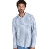 imageVince Mens Textured Stripe HoodieHalo BlueBlue Smoke