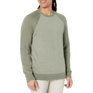 imageVince Mens Birdseye Baseball Long Sleeve Crewneck SweaterFeathergrassPearl