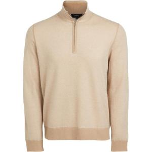 imageVince Mens Birdseye Quarter ZipNew CamelPearl