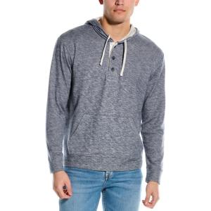 imageVince Mens Textured Double Knit Henley HoodieCoastalOff White