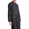imageVince Womens Cropped Slim Shirt JacketDeep Indigo