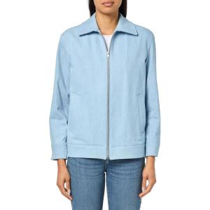 imageVince Womens Zip Front Twill JacketPale Indigo