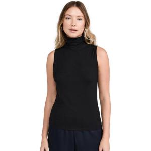 imageVince Womens Sleeveless TurtleneckBlack