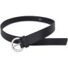 imageVince Womens 1 Inch Flat Ring Belt with Heat CreaseBlack