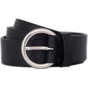 imageVince Womens 1 Inch Flat Ring Belt with Heat CreaseBlack