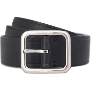 imageVince Mens 15 Inch Flat Pebble Belt with Heat CreaseBlack