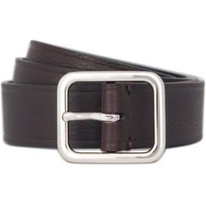 imageVince Mens 15 Inch Flat Pebble Belt with Heat CreaseChocolate