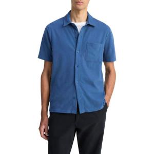 imageVince Mens Sueded Jersey Button Down ShirtHigh Tide