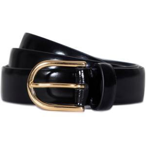 imageVince Womens 1 Inch FE SPAZZOLATO BELTBlack  Gold