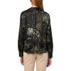 imageVince Womens Grape Vine Placed Smocked LS BlouseBlack Sky
