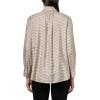 imageVince Womens Micro Check Placed Smocked Long Sleeve ShirtTaupe Multi