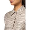 imageVince Womens Micro Check Placed Smocked Long Sleeve ShirtTaupe Multi