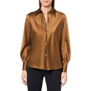 imageVince Womens Bias LS BlouseAlmond