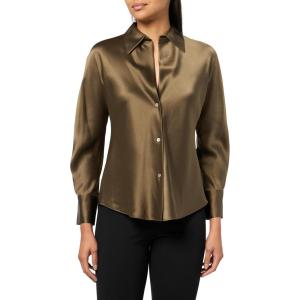 imageVince Womens Bias LS BlouseCypress