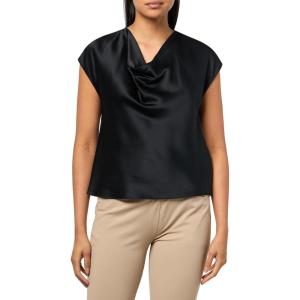 imageVince Womens Cowl Nk Cap SLV BlouseBlack