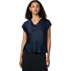 imageVince Womens Cowl Nk Cap SLV BlouseCoastal Blue