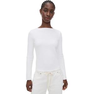 imageVince Womens Rib Slash Neck ShirtBlack