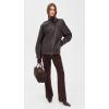 imageVince Womens Leather Oversized Biker JacketDark Fig