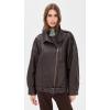 imageVince Womens Leather Oversized Biker JacketDark Fig