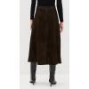 imageVince Womens Mid Rise Flared Suede SkirtDeep Espresso