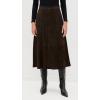 imageVince Womens Mid Rise Flared Suede SkirtDeep Espresso