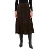 imageVince Womens Mid Rise Flared Suede SkirtDeep Espresso
