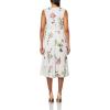 imageVince Womens Wilted Peony Pleated V Nk DressWhite Peony