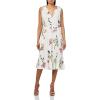 imageVince Womens Wilted Peony Pleated V Nk DressWhite Peony
