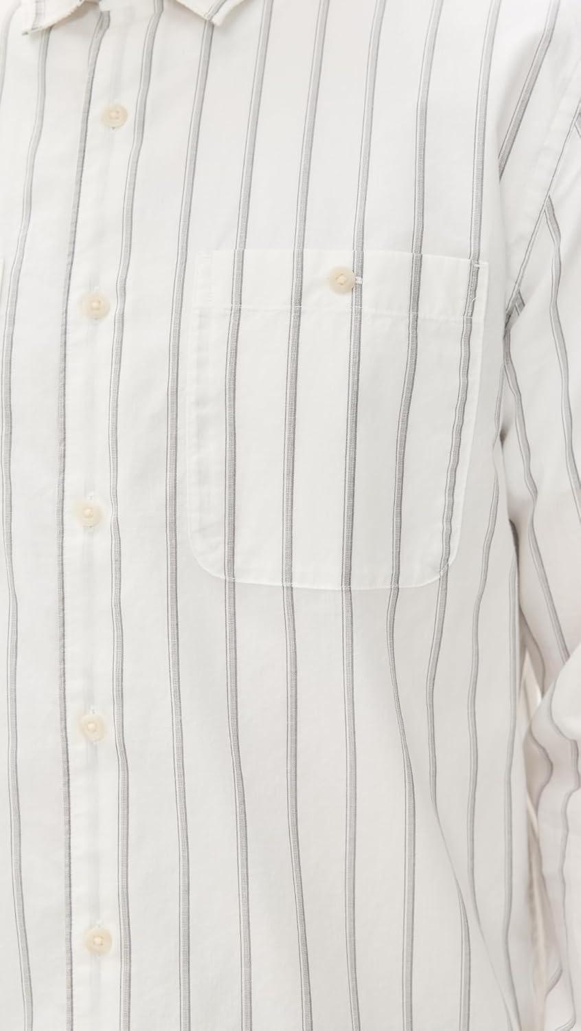 imageVince Mens Sueded Jersey Button Down ShirtOff WhiteSmoke