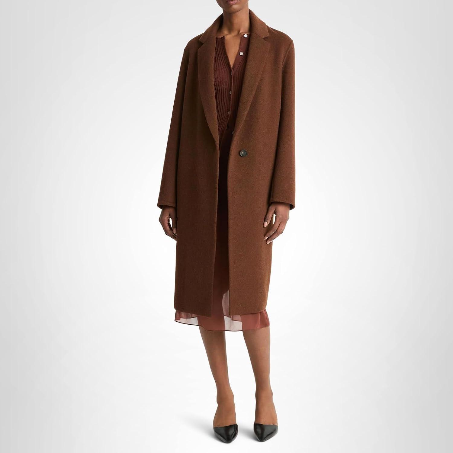 imageVince womens Classic Straight CoatDeep Oak
