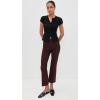 imageVince Womens Mid Rise Pintuck Crop Flare PantsOxblood