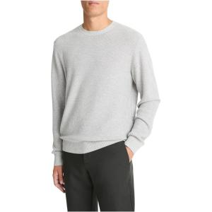 imageVince Mens Geo Jacquard Crew SweaterH GreyClassic Cream