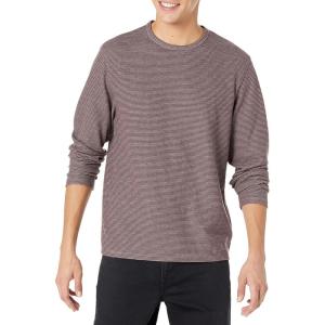 imageVince Mens Dbl Face Feeder Stripe LS CrewMed H GreyBeet Root