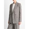 imageVince Womens Houndstooth Double Breasted Blazer